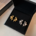 Dreamy Constellation Earrings 999 Sterling Silver,Gold and Silver Sparkling Zirconia Diamonds for Understated Luxury