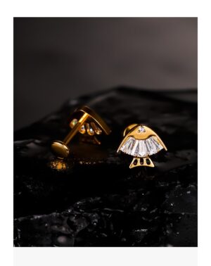 F136 Implant Grade Titanium Little Goldfish Earrings, New Niche Design, Super Beautiful Cochlear Stud Earrings